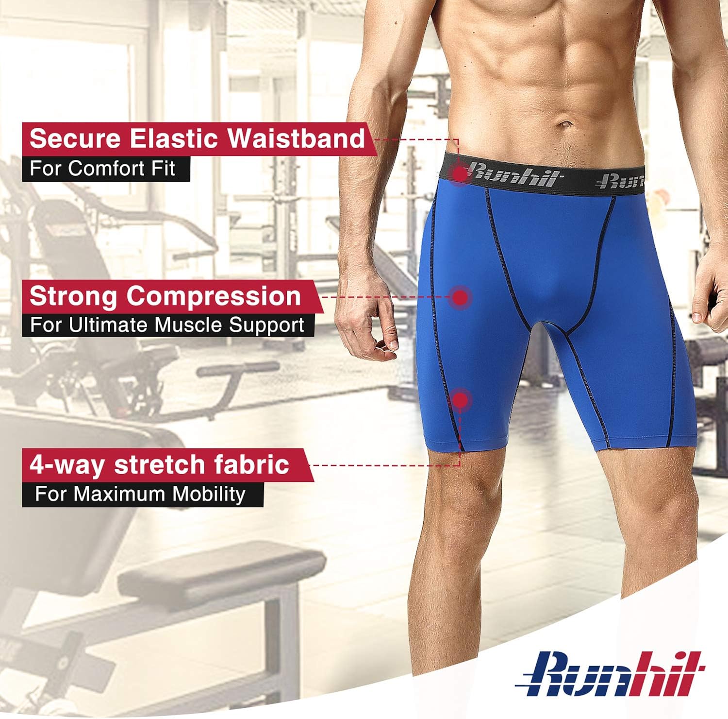 Runhit Compression Shorts for Men, Mens Underwear Spandex Shorts Workout Running : Clothing