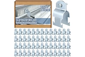 Landhoow 50 Pcs Emt Pipe Universal Strut Clamps Strut Channel Accessory Electro Galvanized Conduit Clamp with Bolt and Nut, Rigid Pipe Tool (3/4 Inch)