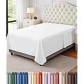 Utopia Bedding Flat Sheet - Soft Brushed Microfiber Fabric - Shrinkage & Fade Resistant Top Sheet (White, Twin)
