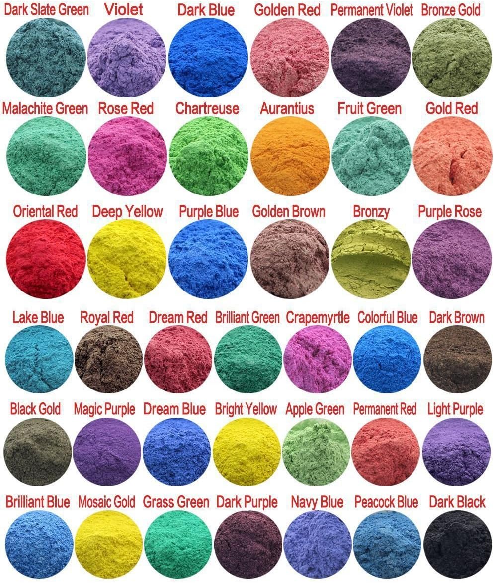 390g Cosmetic Grade Natural Mica Powder Soap Candle Colorant Dye Makeup (390g, 10g each)