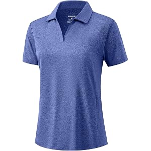 G Gradual Polo Shirts for Women Short Sleeve Golf Shirts V Neck Collared Top Cooling Lightweight UPF 50+ Tennis Work Dry Fit