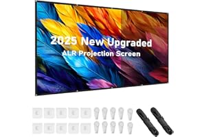 AAJK ALR Projector Screen, 4K Movie Projector Screen 16:9 HD Foldable Anti-Crease Portable Projector, Movies Screen for Home Theater Outdoor Indoor Support Double Sided Projection (120in Pro)