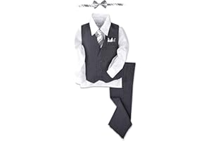 Johnnie Lene Pinstripe Boys Formal Dresswear Vest Set