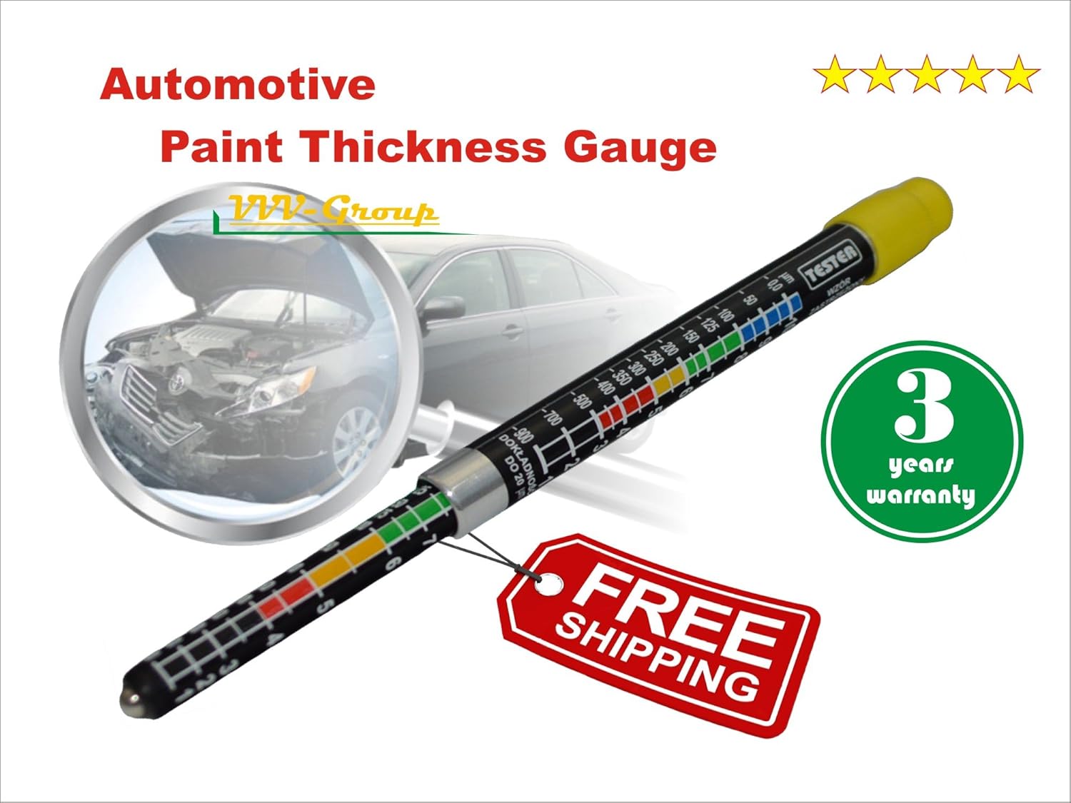 Paint Thickness Tester Meter Gauge, Paint Coating Tester, Car Body