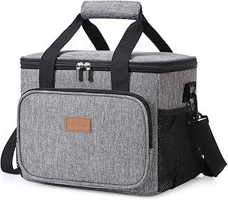 Lifewit 15L Kühltasche Picknicktasche Lunchtasche Mittagessen Tasche Thermotasche Kühltasche Isoliertasche für Lebensmitteltransport, Grau