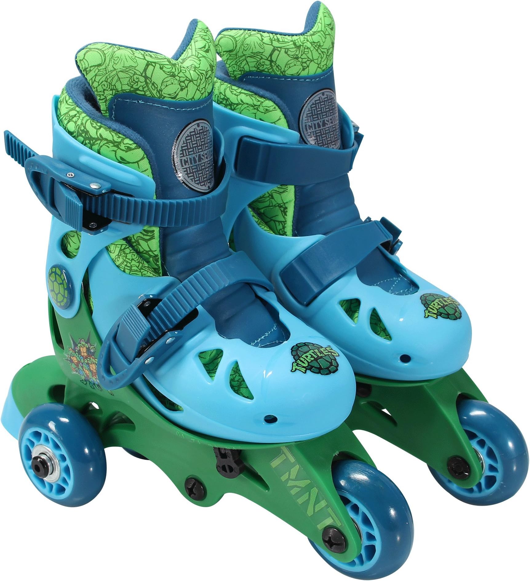PlayWheels Teenage Mutant Ninja Turtles Convertible 2-in-1 Skates, Junior Size 6-9