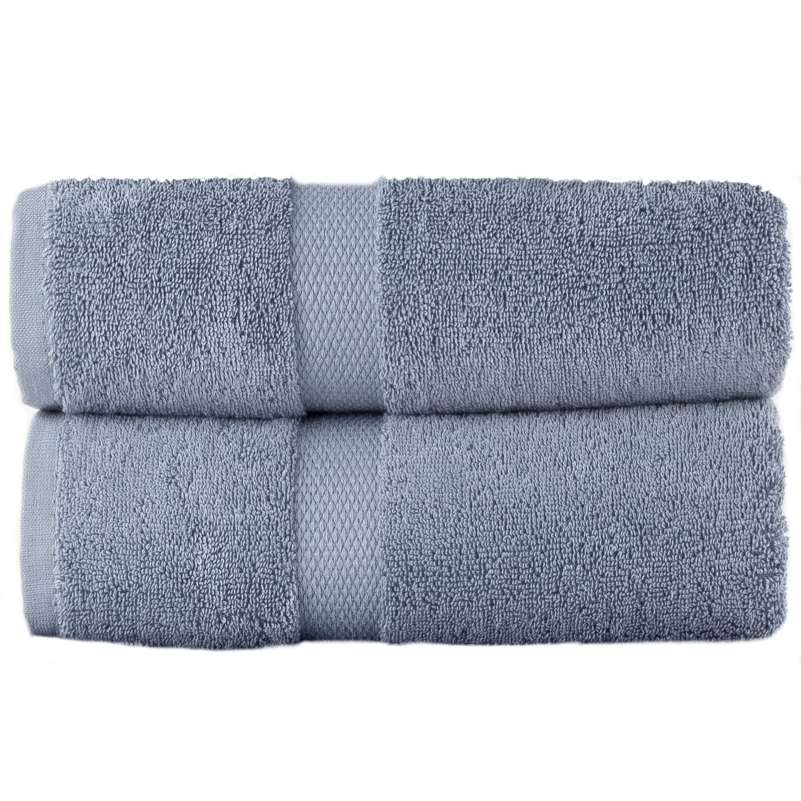 Sue Rossi 100% Egyptian Combed Cotton Hand Towels, Pack Of 2, Very Soft & Absorbent, Quick Dry 600gsm Thick Bathroom Or Kitchen Towel Set. (Pacific Blue)