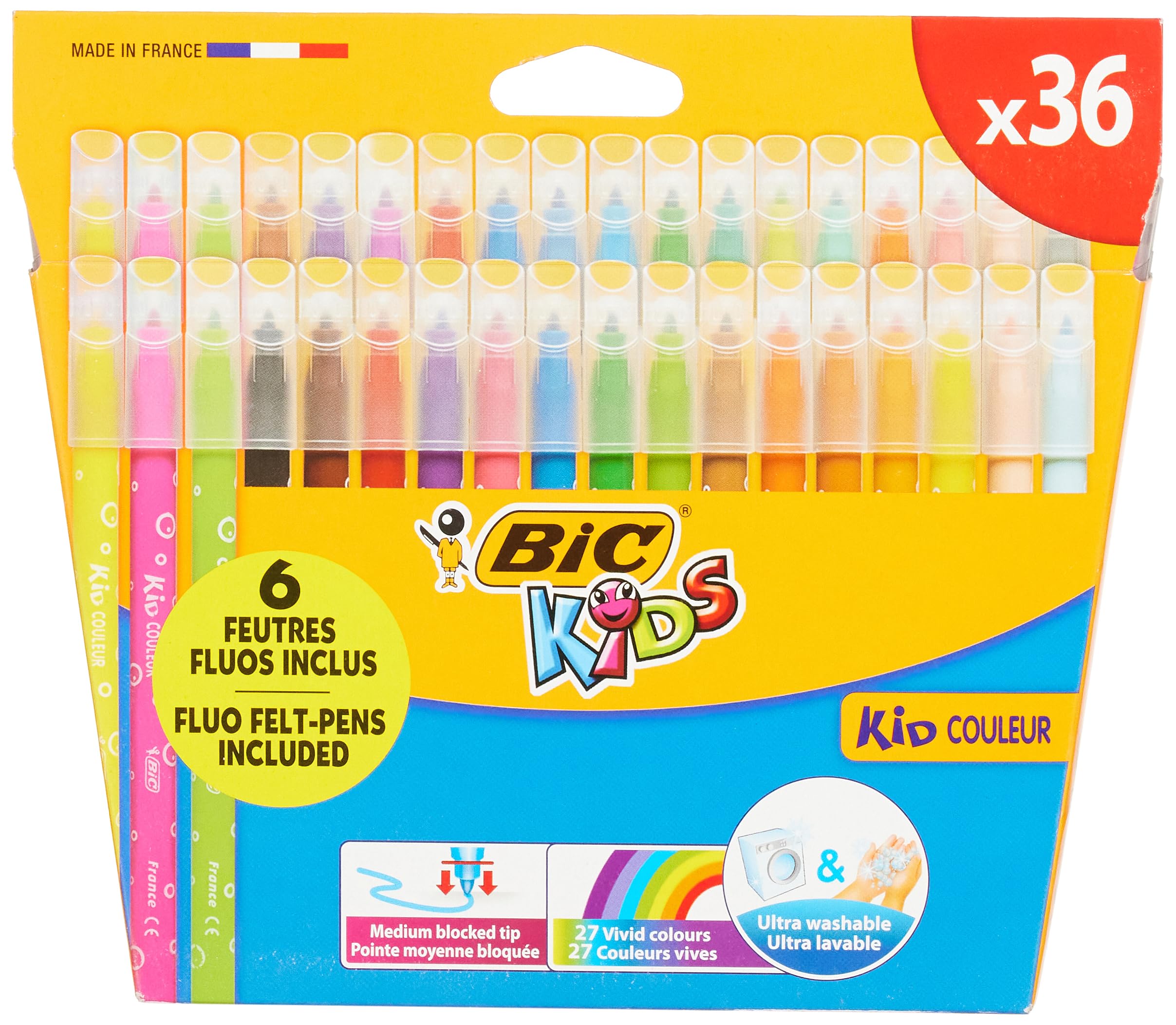 BIC Kids Kid Colour Colouring Pens Etui de 36