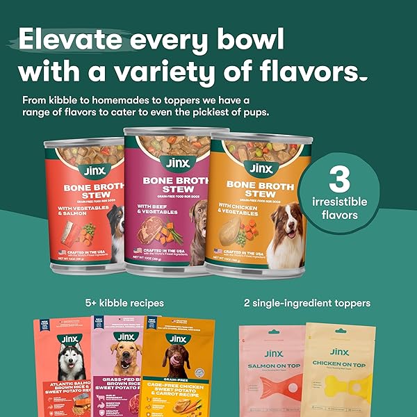 JINX BONE BROTH STEW FOR DOGS – BEEF & VEGETABLES RECIPE – GRAIN-FREE WET DOG FOOD & TOPPER FOR PICKY EATERS – PROMOTES LEAN MUSCLE GROWTH, A HEALTHY COAT & IMPROVED DIGESTION – 13 OZ, 12 PACK