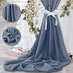 Horbaunal Dusty Blue Chiffon Fabric by The Yard, 1