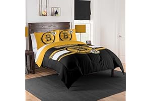 NORTHWEST Parure de lit sous licence officielle de l'équipe des Bruins de Boston de la LNH – Couette et taie d'oreiller en mi