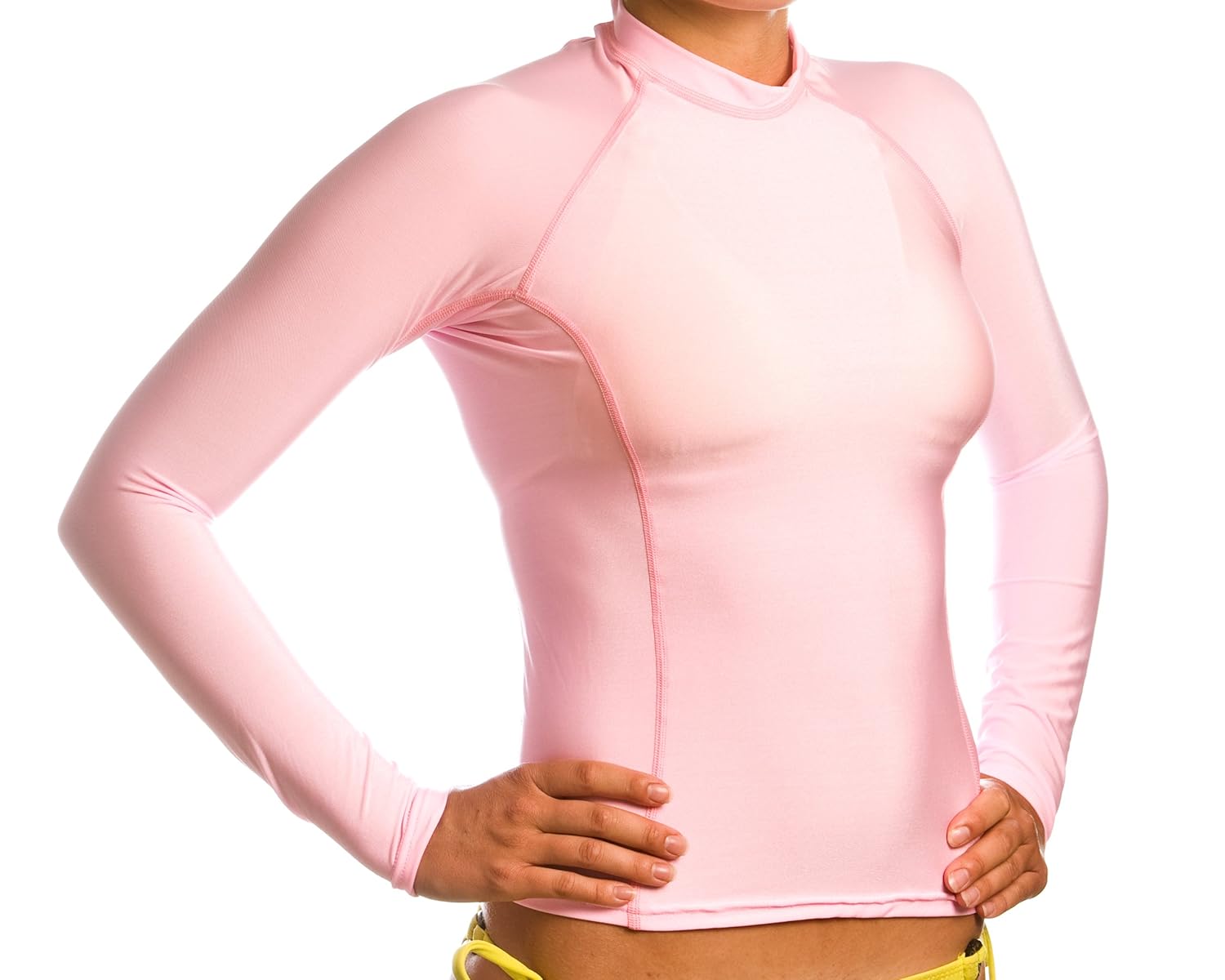Beach Depot Women's Pink Long Sleeve Rash Guard SPF 50