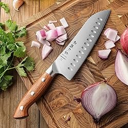 HEZHEN Santoku Chef Knife-7.3 inch Blade German DIN