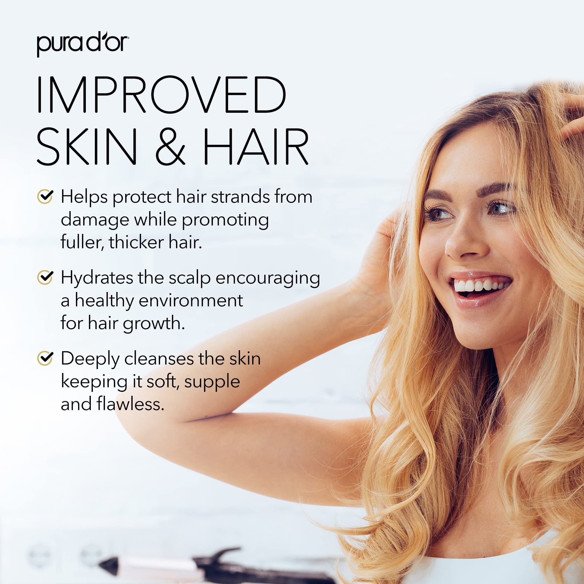 PURA D'OR Organic Castor Oil 4 Oz - 100% Pure USDA Certified | Eyelash & Eyebrow Serum | For Fuller, Thicker Lashes | Skin & Hair | Cold Pressed, Hexane Free