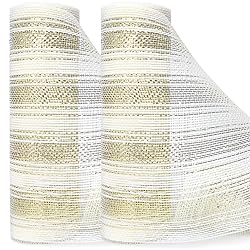 Ribbli 2 Rolls Cream and Gold Metallic Mesh Ribbon