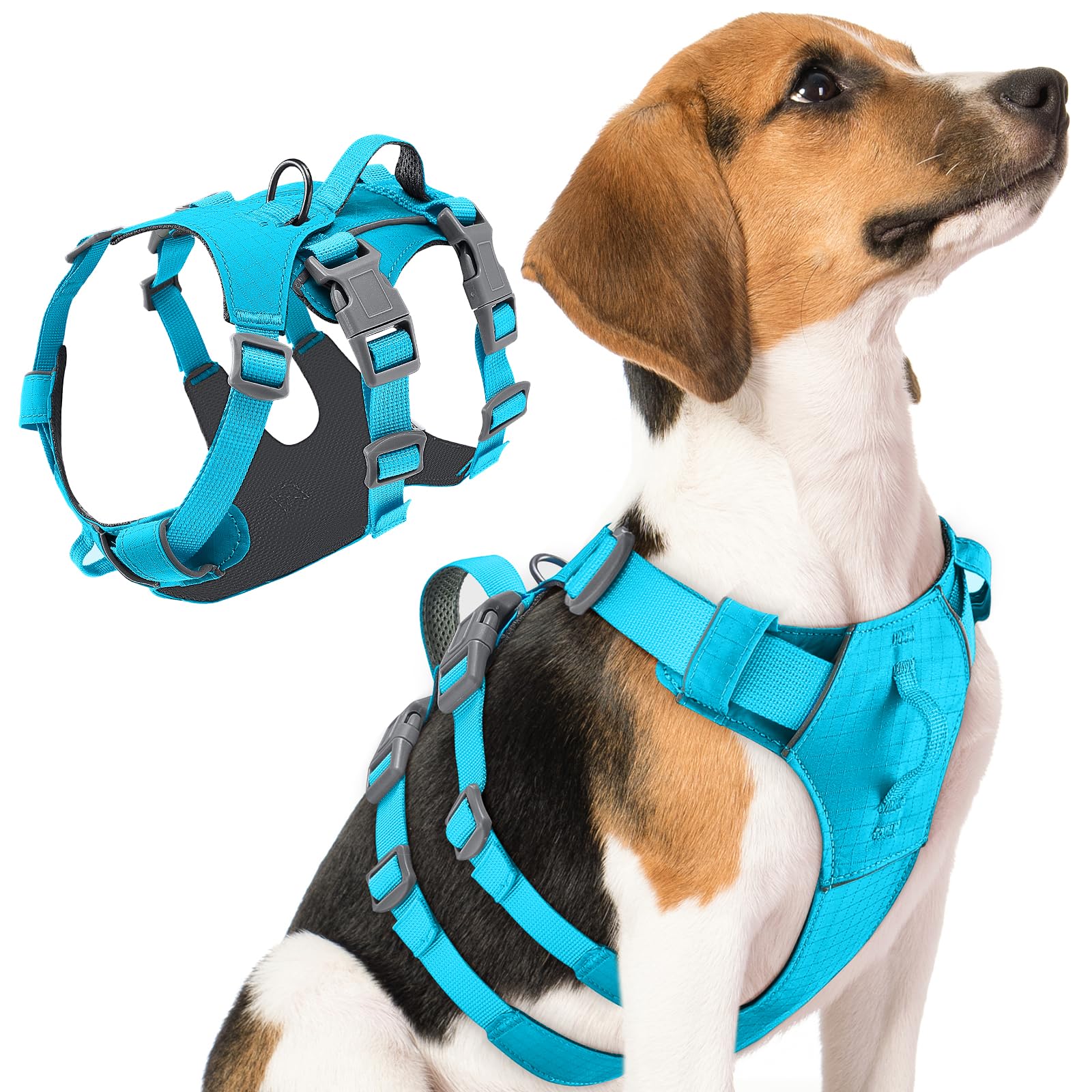 Eyein Escape Proof Dog Harness Medium Dog - No Pull Harness for Dogs with Front Clip Lightweight Durable, No Choke Lifting Harness with Chest Belly Support for Small Medium Large Breeds, M