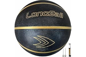 Longsail Kids Youth Adults Size 3/4/5/7 Basketball, 22.5"/25.5"/27.5"/29.5" Basketballs Composite Leather/Premium Rubber, Basketball with Pump for Indoor Outdoor, Beach and Pool Water Basketball