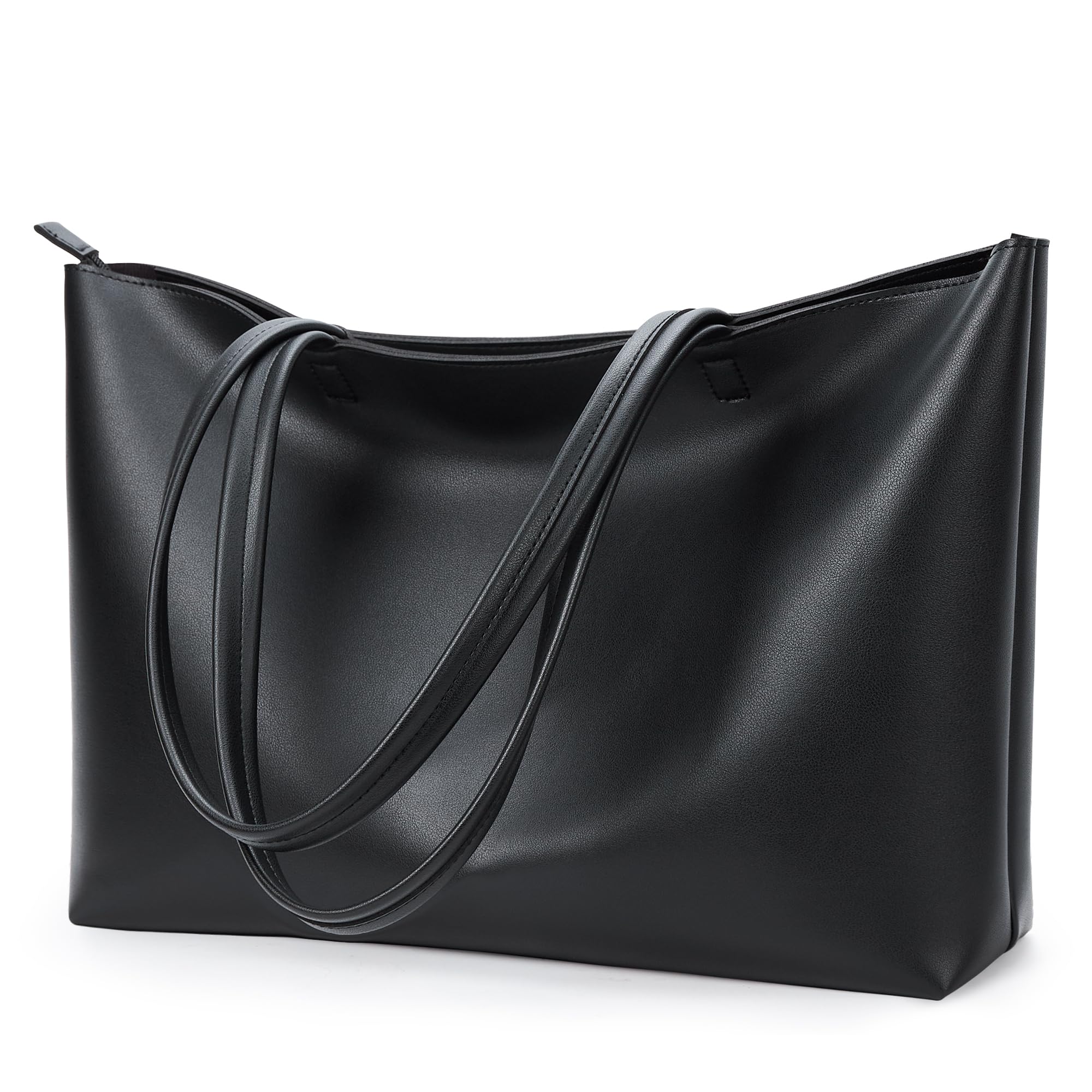 Photo 1 of ***(HEAVILY USED/ MINOR DAMAGE)***KALIDI Tote Bag Zipper Shoulder Bag Faux Leather Purses Satchel for Women Casual Handbag Work Dating College, Black