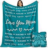 Mom Blanket 50"x60" in Gift Ready Packaging | Cozy Dyed Fleece Throw Blanket by FiloEstilo - Best Mom Ever Gift for Couch or Bed | Special Present from Daughter or Son