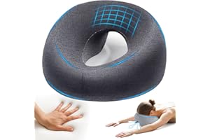 SKYIMOOO Face Down Pillows for Massage Table, Massage Headrest for Bed, Face Cradle for Spa, BBL Pillow After Surgery Post Eye Surgery Recovery & Vitrectomy Recovery Equipment Removable Cover DarkGrey