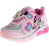 Disney Girls' innie Mouse Shoes - Minnie Mouse Slip-On Laceless Light-Up Sneakers (Toddler/Little Kid)