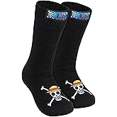 One Piece Fluffy Socks for Teenagers Soft and Warm Slipper Socks with Sherpa Lining One Size 4-8 Anime Gifts for Him