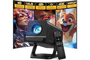 Mini Portable Projector Projecteur Portatif for Bedroom with WiFi and Bluetooth 1080P 4K Support Smart Android 14 OS Auto Key
