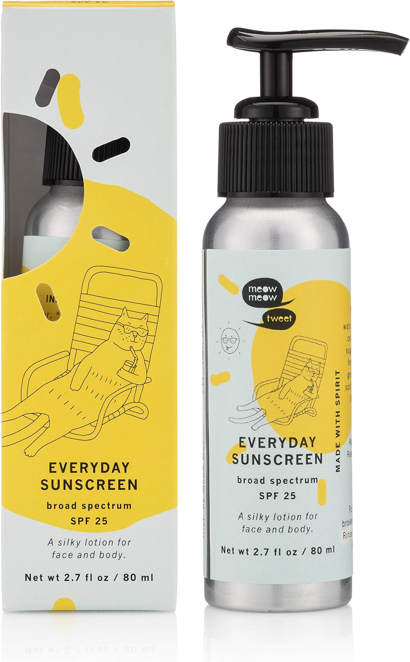 Meow Meow Tweet Everyday Sunscreen SPF 25, 2.7 oz