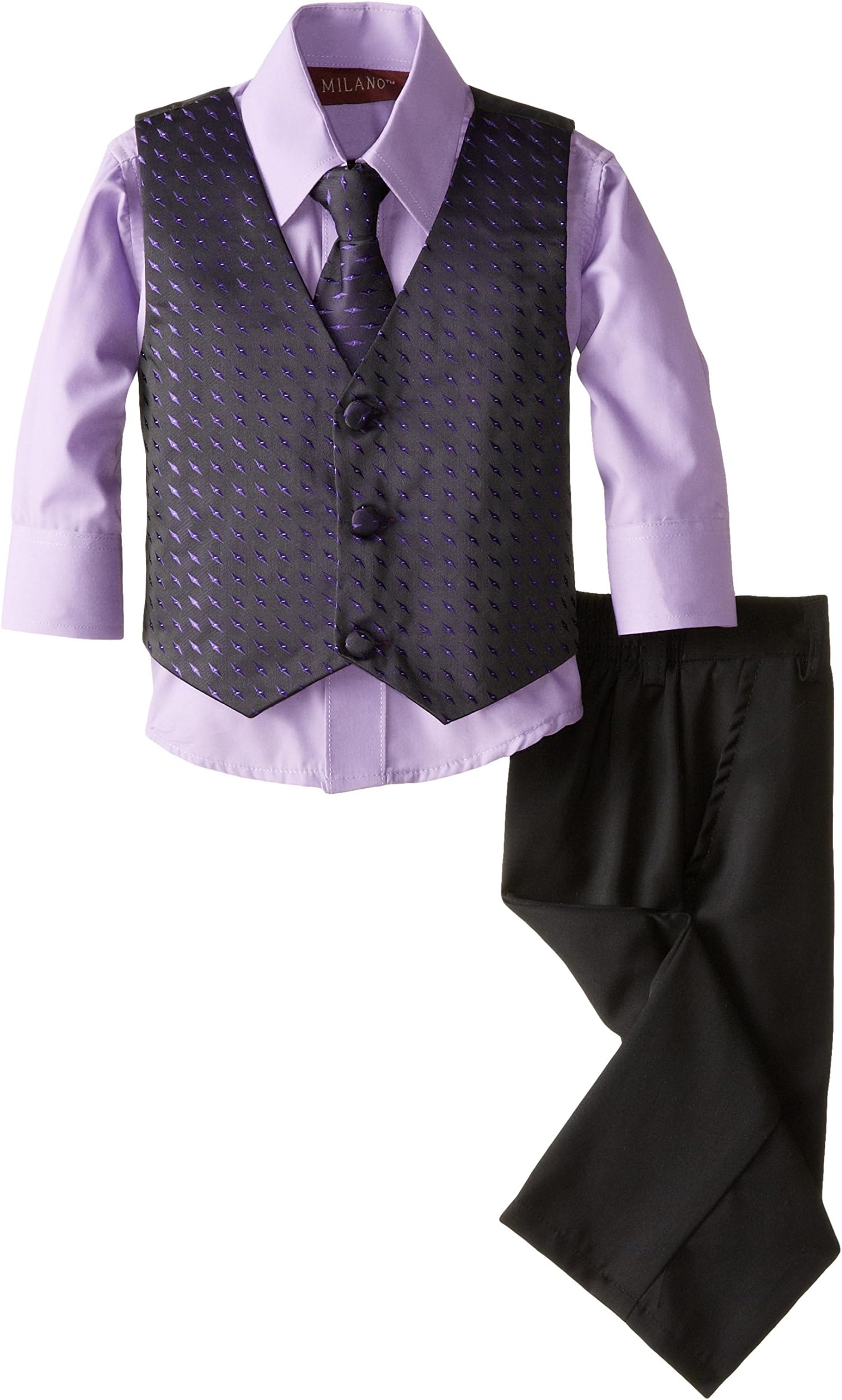 Milano Couture Baby Boys' 4 Piece Geometric Vest Set