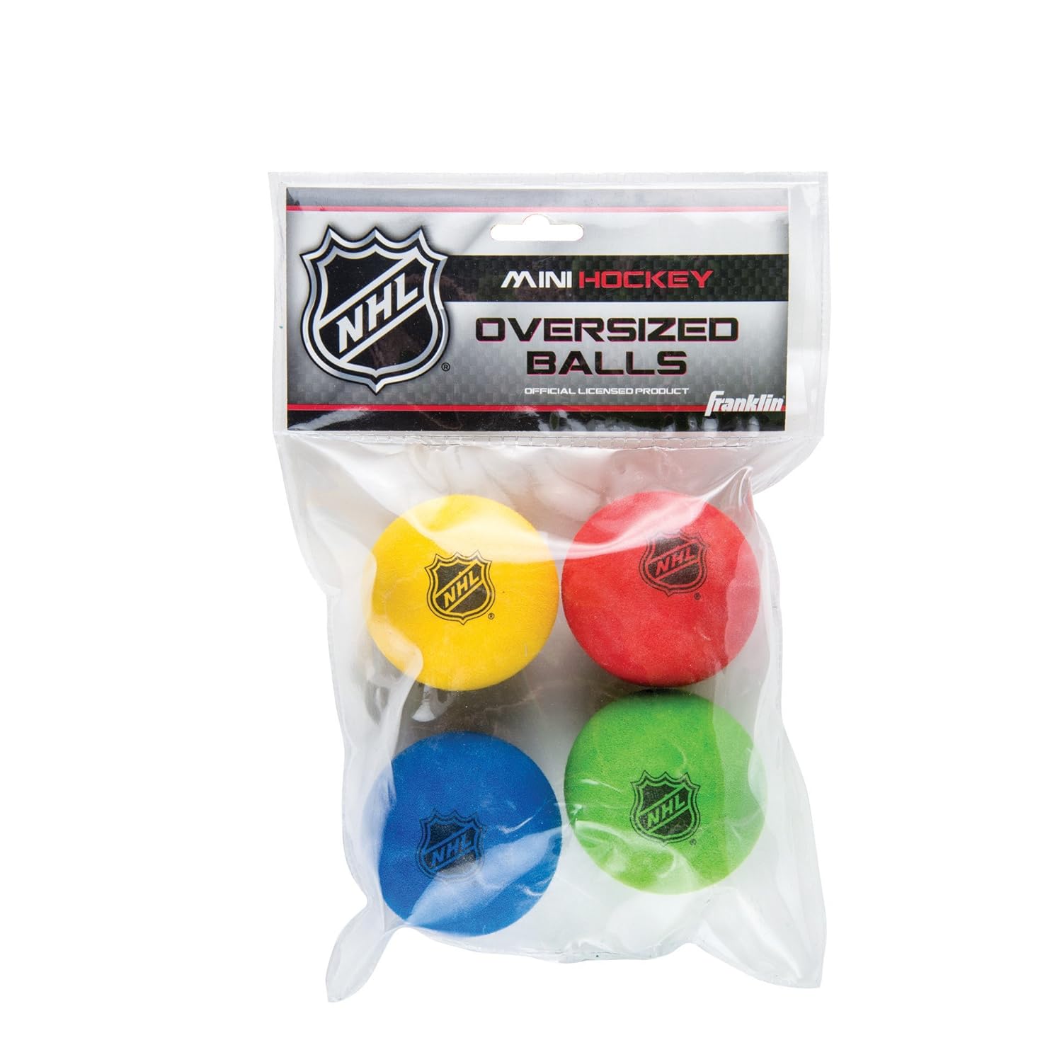 Franklin Sports Large Mini Hockey Balls NHL Foam 4 Pack