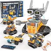 5in1 STEM Robot Building Kits for Kids 6-12, App &amp; Remote Control STEM Dinosaur Tank Robot Building Toys for Kids, 897Pcs DIY Science Building Sets, Erector Sets for Boys Girls Birthday Xmas Gifts