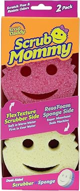 Scrub Daddy Scrub Mommy Sponges Pink Twin Pack Non Scratch Dual Sided Scrubbers