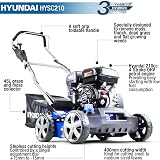 Hyundai 212cc Petrol Scarifier Aerator 400mm 5 Cutting Heights 45L Bag view 3