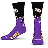 For Bare Feet NCAA Unisex Kids Black Wave Crew Sock Ncaa Youth
