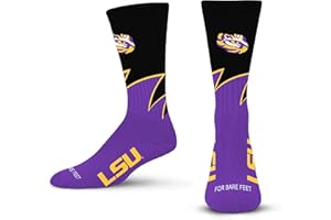 For Bare Feet NCAA Unisex Kids Black Wave Crew Sock Ncaa Youth