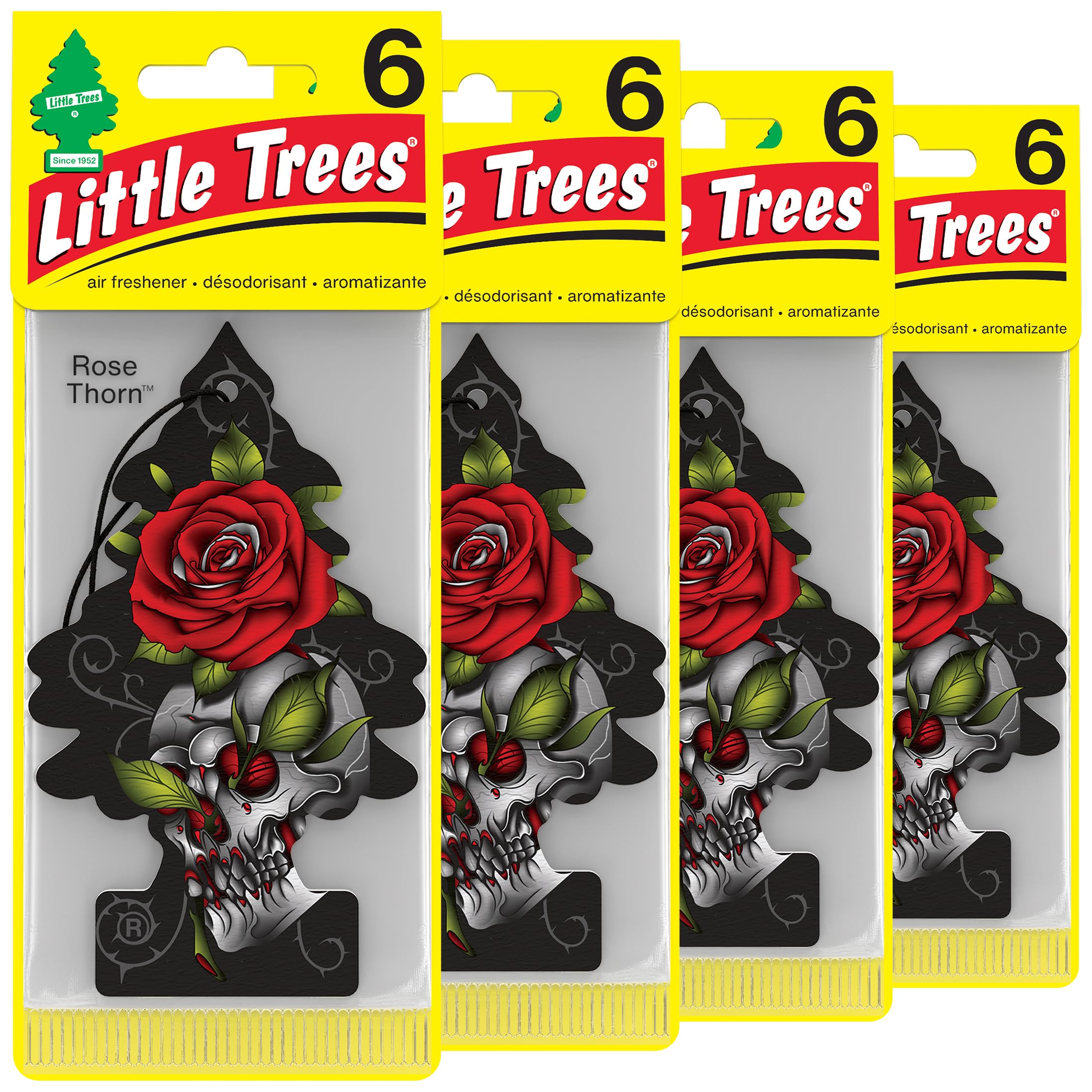 Photo 1 of LITTLE TREES Car Air Freshener | Hanging Tree Provides Long Lasting Scent for Auto and Home | Rose Thorn, 24 Air Fresheners