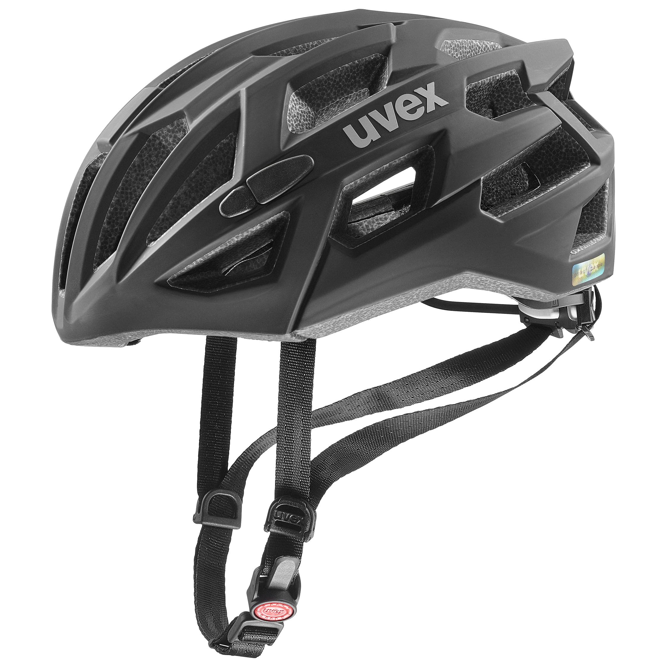 uvex Race 7 - sicherer Performance-Helm für Damen und Herren - individuelle Größenanpassung - extra Aufprall-Schutz - Black - 56-61 cm