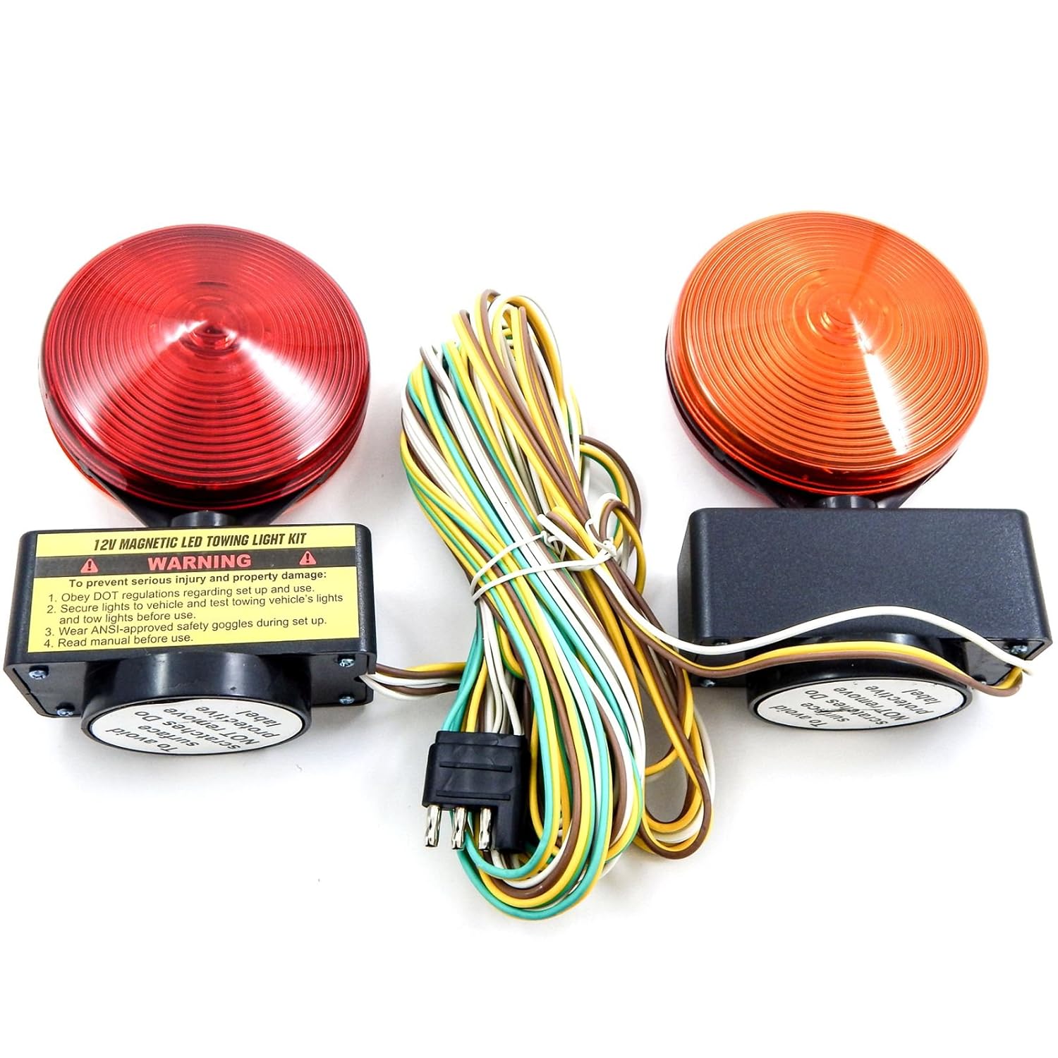 Amazon.com: Red Hound Auto Magnetic LED Trailer Towing Light Kit Magnet  Mount Tow Tail/Brake Lights 12V 40-LED + Wire Harness: Automotive