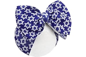 YanJie 7'' Hanukka Headband Bow for Baby Girl Star of David for Jewish Gifts