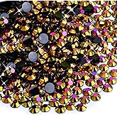 30000 Pcs Black Gold Purple AB Rhinestones Flatback Bulk, SS6/2mm Non-Hotfix Crystal Round Jelly Rhinestones for Crafts Makeup Nails Face Tumblers Clothes Shoes Handmade Decoration