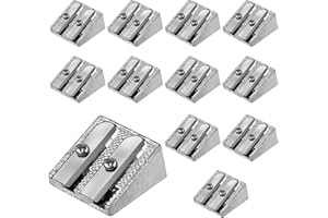12pcs Pencil Sharpeners, Double Hole Metal Pencil Sharpener Handheld Manual Graphite Crayon Sharpener Magnesium Sharpener for