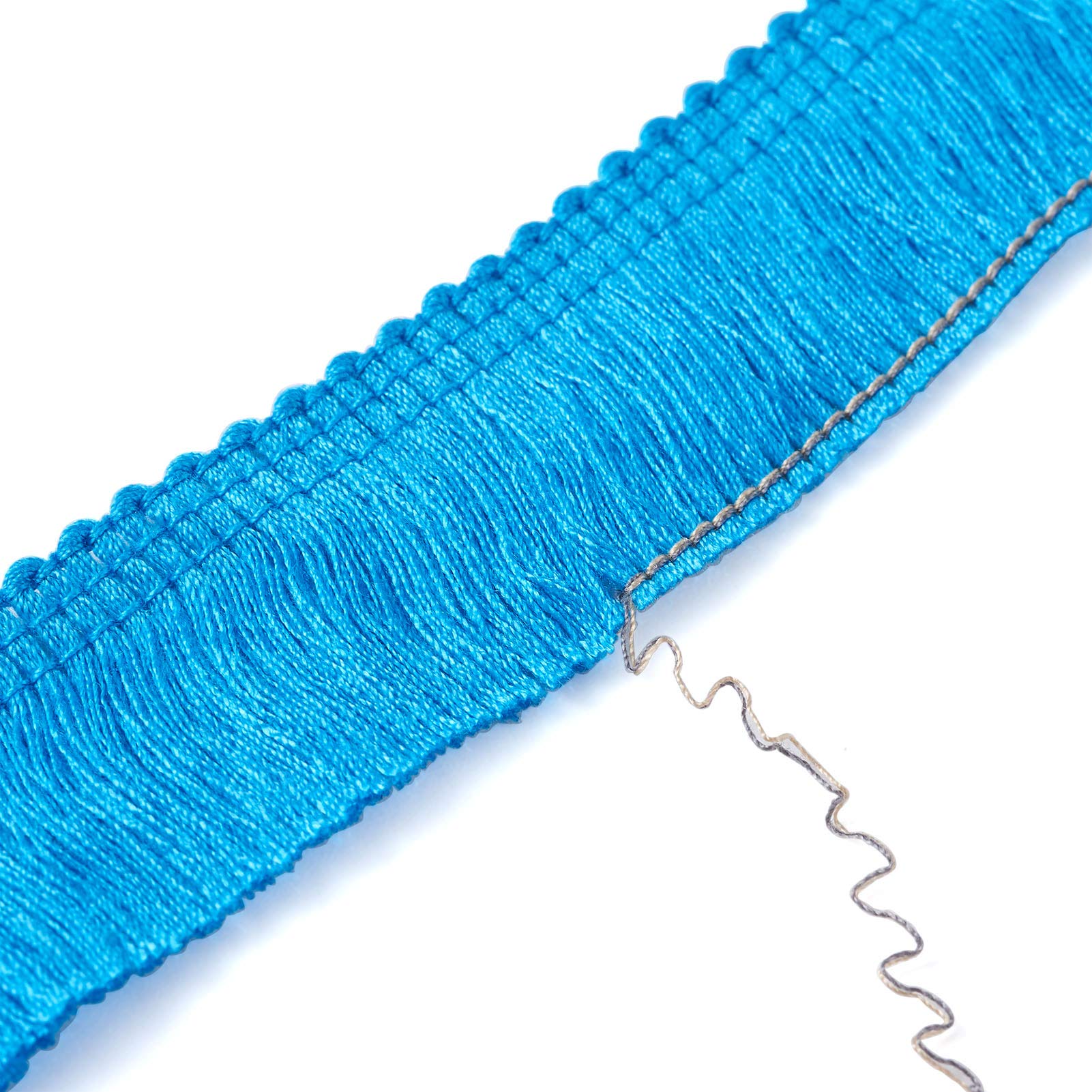 Beadthoven Tassel Fringe Trim, 25mm Fibre Lace Trim Fringe Sewing Embroidered Ribbon for Clothing Wedding Curtains Dress Lamp Shade Home Decors, 27 Yards CornflowerBlue