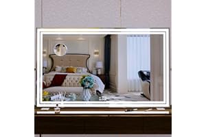 BEAUTME Vanity Mirror, Large Hollywood Mirror with Lights for Tabletop,Lighted Makeup Mirror for Dressing Room & Bedroom, Des