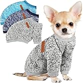 3 Pack Dog Sweaters for Small Dogs Girl Boy Winter Fleece Clothes Warm Soft Dog Sweatshirt Outfit for Dogs Cats Pet Apparel