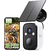 TIEJUS 2K Solar Security Cameras Wireless Outdoor, 2.4G/5G WiFi, Powered by Sun Rechargeable Battery Backup, Color Night Vision, PIR AI Motion Detection,2 Way Talk,IP66,Works with Alexa/Cloud/SD