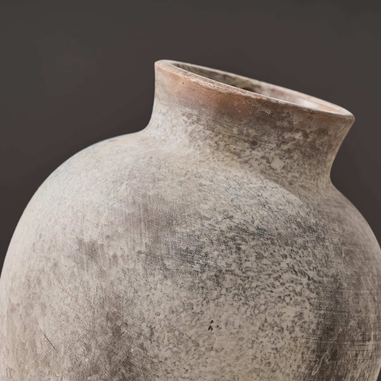 SIDUCAL Ceramic Decorative Flower Vase | 6 Inch Pottery Rustic Farmhouse Vase | Boho Vase for Home Decor | Whitewashed Terracotta Vase for Table, Living Room, Bathroom, Shelf, Mantel Decoration - Image 5