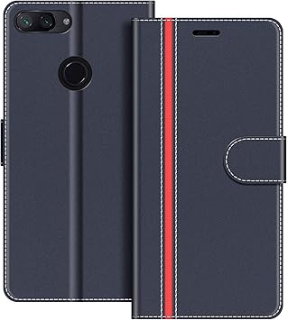 COODIO Funda Xiaomi Mi 8 Lite con Tapa, Funda Movil Xiaomi Mi 8 Lite, Funda Libro Xiaomi Mi 8 Lite Carcasa Magnético Funda para Xiaomi Mi 8 Lite, Azul Oscuro/Rojo: Amazon.es: Electrónica