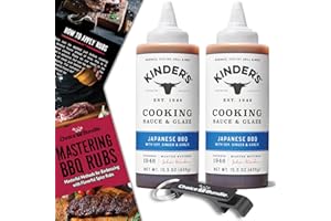 Kinder’s Japanese BBQ Cooking Sauce & Glaze 2 Pk Choice Bundle (31 oz) – with Soy, Ginger & Garlic to Marinate, Stir-Fry Grill + Barbecue Guide & Keychain Bottle Opener (4 Items)!