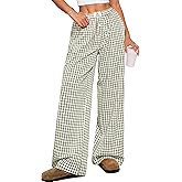 ANRABESS Womens Striped Gingham Pants 2026 Pajama Lounge Boxer Pants Cute Comfy PJ Bottoms with Pockets Y2K Plaid Outfits