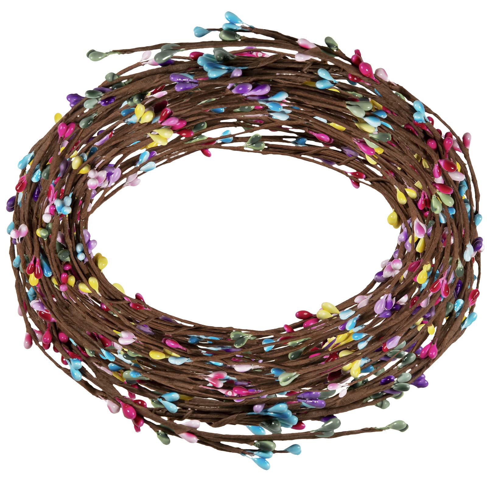 Whaline 106.5 Feet Multicolor Artificial Pip Berry Garland 50 Packs, Straight, Wire, Perfect for Home & Kitchen Decor